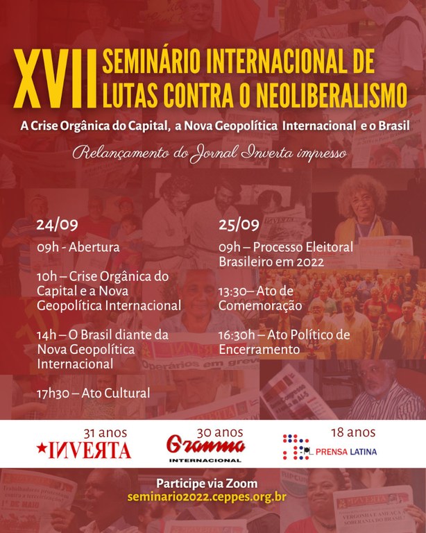 Cartaz XVII Seminário Internacional de Lutas contra o Neoliberalismo