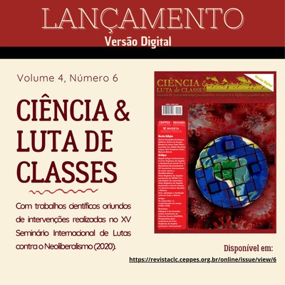 Lançado v 6 da Revista Ciência e Luta de Classes